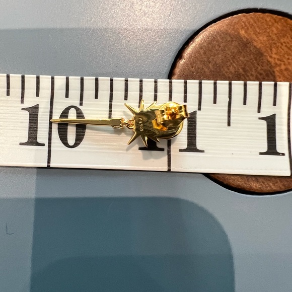 NEW 18K gold plated sterling silver earrings,natural lapis lazuli,gemstone - Picture 12 of 12